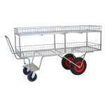 Rail Top Barrow – 4 Wheel – Duel Level – 1830 x 610mm (6ft x 2ft) – With Brake